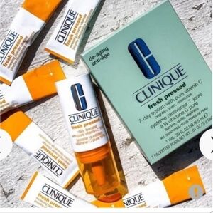 Clinique Fresh Pressed Vitamin C Serum & Packets - Orange, White, Mint